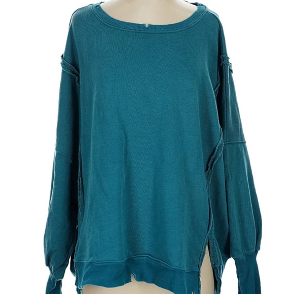 We The Free Camden Sweatshirt Teal XS NWT - Picture 3 of 5